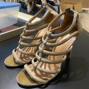 coach gray strappy heels
